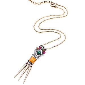 Goldtone Multi Colored Long Necklace